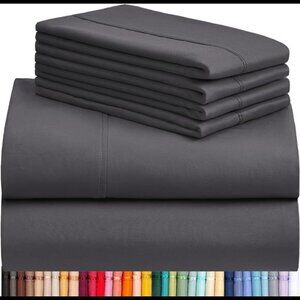 6 PC Queen Sheet Set, Breathable Luxury Bed Sheets,Deep Pockets 18" Eco Friendly